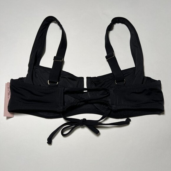 Victoria Secret 32C Full Coverage Bikini Top Underwire Unlined Black - Picture 3 of 7